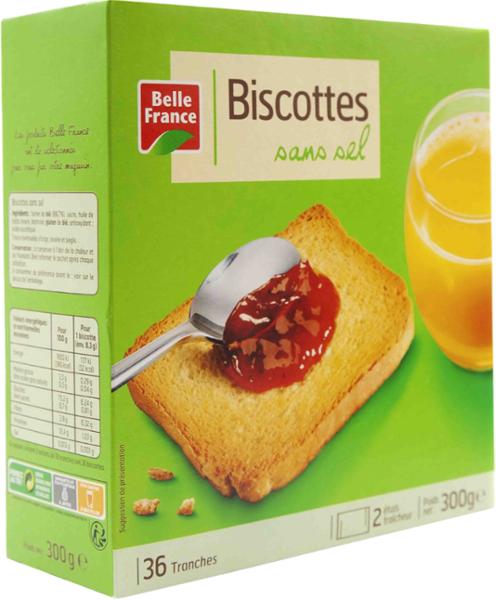 BISCOTTES x36 SANS SEL 300G BELLE FRANCE