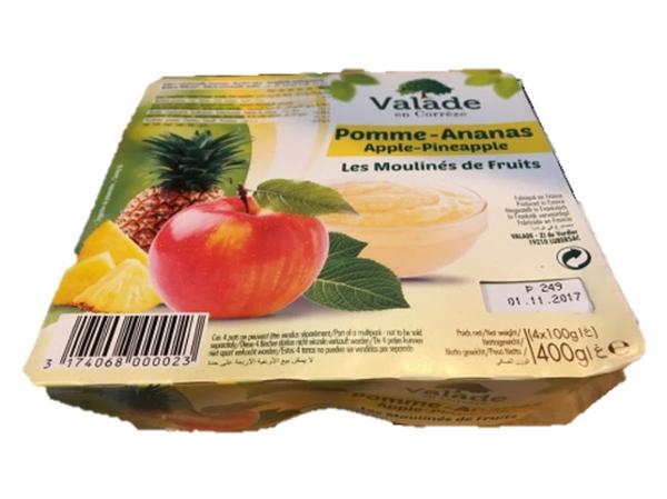 COMPOTE DE POMMES/ANANAS 4X100G VALADE