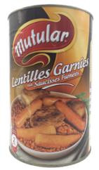 LENTILLES GARNIES SAUCISSES FUMÉES 4,5KG