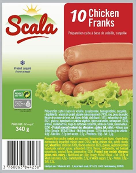 SAUCISSES DE POULET 340G SCALA