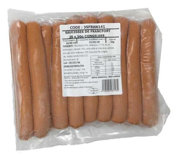 SAUCISSES DE FRANCFORT 1KG