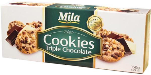 BISCUIT COOKIES TRIPLE CHOCOLAT 150G