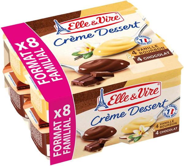 CRÈME DESSERT CHOCOLAT & VANILLE 100G x 8