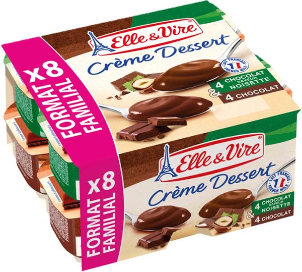 CRÈME DESSERT CHOCO / NOISETTE & CHOCOLAT 100G x 8