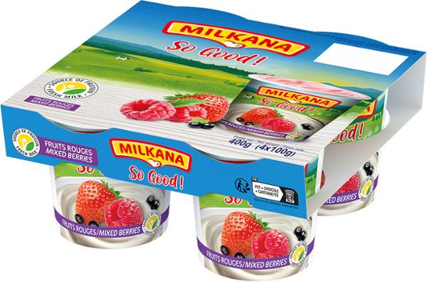 MILKANA SO GOOD FRUITS ROUGES 100G x 4